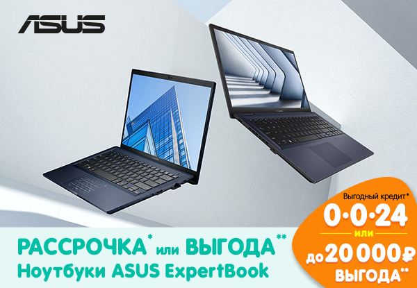 Рассрочка или выгода! Ноутбуки ASUS ExpertBook | Акции DNS | IW041289