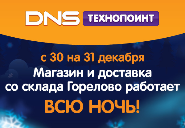 График работы "DNS ТехноПоинт" в Горелово в период новогодних праздников Новости